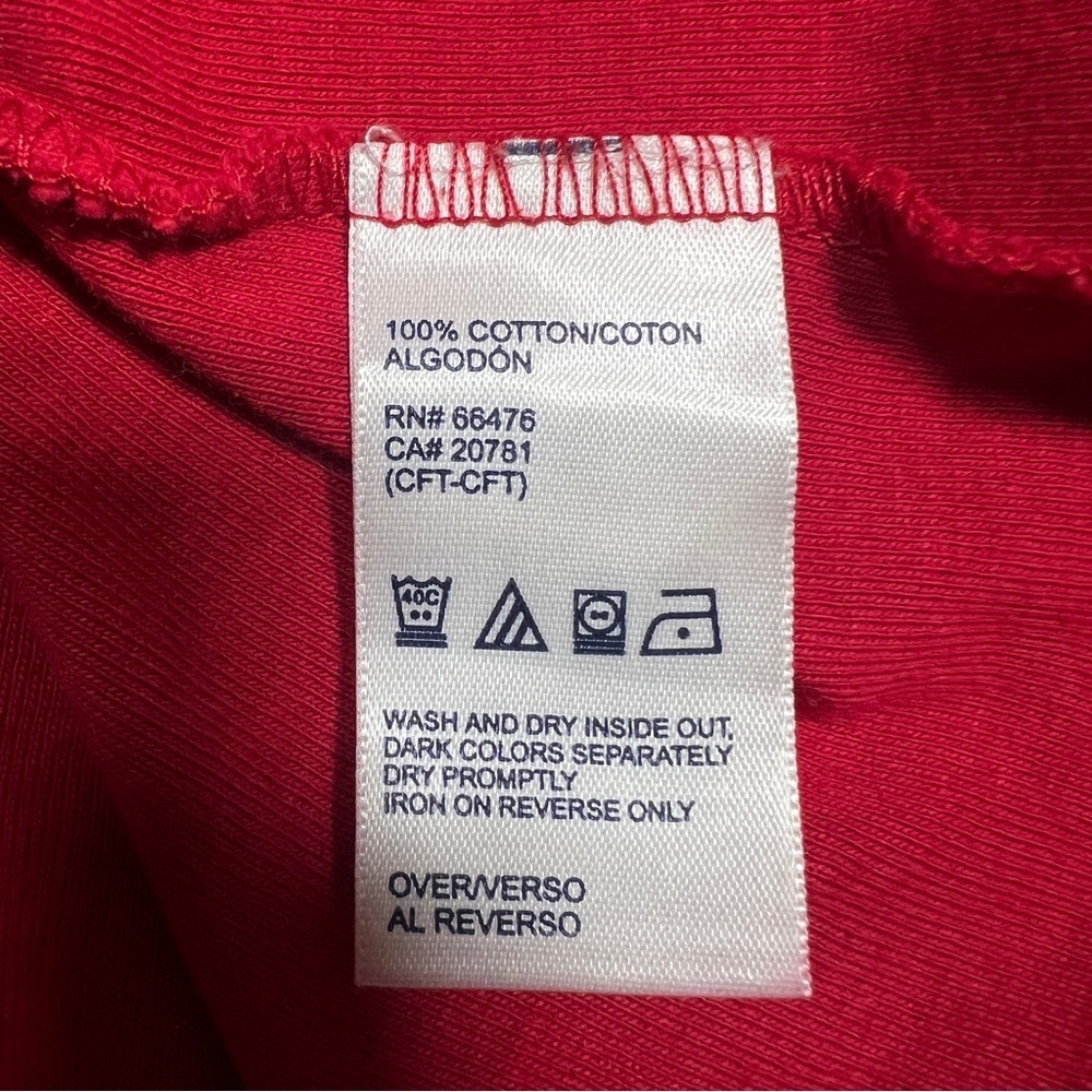 Vintage Y2K Tommy Hilfiger Jeans Red Long Sleeve Women's Tee, Size Medium - Picture 8 of 10